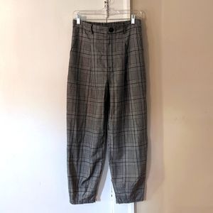 Plaid barrel pants